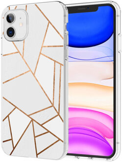 Design voor de iPhone 11 hoesje - Grafisch Koper - Wit / Goud