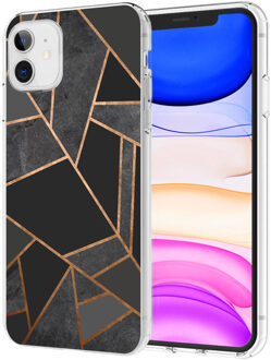 Design voor de iPhone 11 hoesje - Grafisch Koper - Zwart / Goud