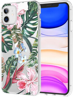 Design voor de iPhone 11 hoesje - Jungle - Groen / Roze