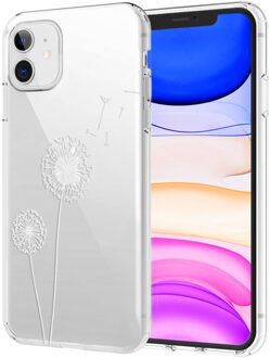 Design voor de iPhone 11 hoesje - Paardenbloem - Wit