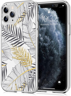 Design voor de iPhone 11 Pro hoesje - Bladeren - Zwart / Goud