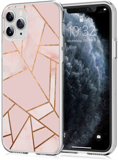 Design voor de iPhone 11 Pro hoesje - Grafisch Koper - Roze / Goud