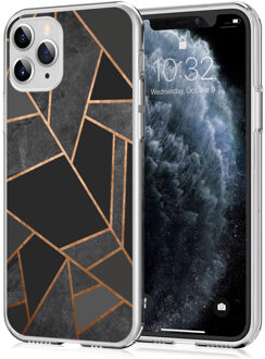 Design voor de iPhone 11 Pro hoesje - Grafisch Koper - Zwart / Goud