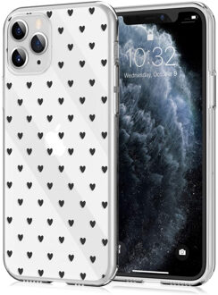 Design voor de iPhone 11 Pro hoesje - Hartjes - Zwart