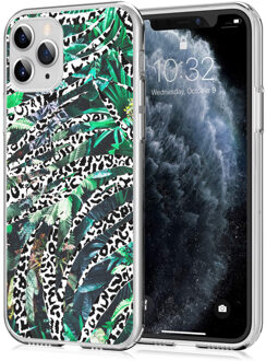 Design voor de iPhone 11 Pro hoesje - Jungle - Wit / Zwart / Groen