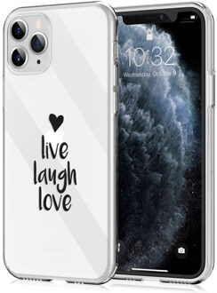 Design voor de iPhone 11 Pro hoesje - Live Laugh Love - Zwart