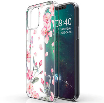 Design voor de iPhone 12, iPhone 12 Pro hoesje - Bloem - roze