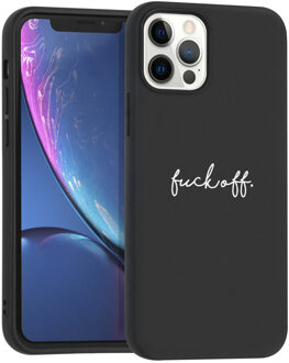 Design voor de iPhone 12, iPhone 12 Pro hoesje - Fuck Off - zwart