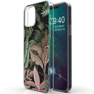 Design voor de iPhone 12, iPhone 12 Pro hoesje - Jungle - groen / roze