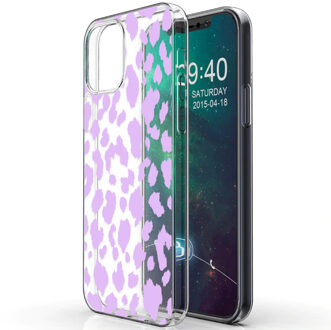 Design voor de iPhone 12, iPhone 12 Pro hoesje - Luipaard - paars
