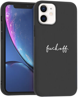 Design voor de iPhone 12 Mini hoesje - Fuck Off - Zwart