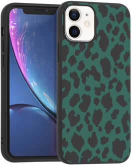 Design voor de iPhone 12 Mini hoesje - Luipaard - Groen / Zwart