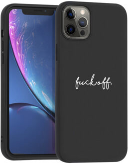 Design voor de iPhone 12 Pro Max hoesje - Fuck Off - Zwart