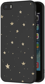 Design voor de iPhone 5 / 5s / SE hoesje - Sterren - Zwart / Goud