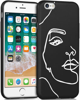 Design voor de iPhone 6 / 6s hoesje - Abstract Gezicht - Wit / Zwart