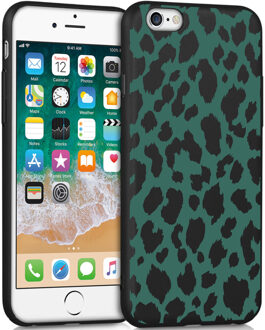 Design voor de iPhone 6 / 6s hoesje - Luipaard - Groen / Zwart