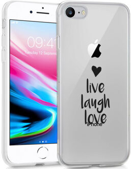 Design voor de iPhone SE (2020) / 8 / 7 / 6 hoesje - Live Laugh Love - Zwart