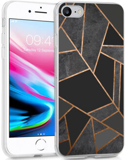 Design voor de iPhone SE (2020) / 8 / 7 / 6s hoesje - Grafisch Koper - Zwart / Goud