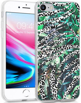 Design voor de iPhone SE (2020) / 8 / 7 / 6s hoesje - Jungle - Wit / Zwart / Groen
