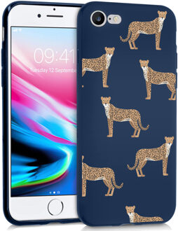 Design voor de iPhone SE (2020) / 8 / 7 hoesje - Luipaard - Blauw