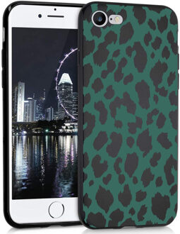 Design voor de iPhone SE (2020) / 8 / 7 hoesje - Luipaard - Groen / Zwart