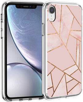 Design voor de iPhone Xr hoesje - Grafisch Koper - Roze / Goud