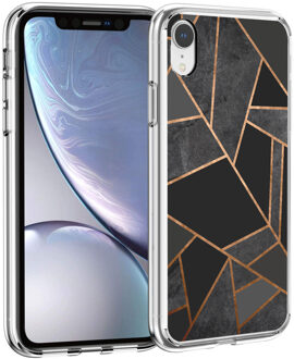 Design voor de iPhone Xr hoesje - Grafisch Koper - Zwart / Goud