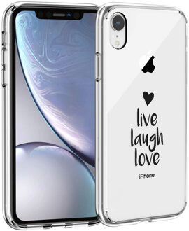 Design voor de iPhone Xr hoesje - Live Laugh Love - Zwart