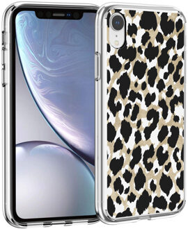 Design voor de iPhone Xr hoesje - Luipaard - Goud / Zwart