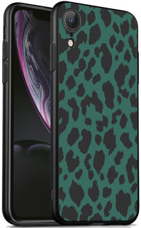 Design voor de iPhone Xr hoesje - Luipaard - Groen / Zwart