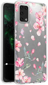 Design voor de Samsung Galaxy A02s hoesje - Bloem - Roze