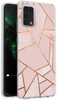 Design voor de Samsung Galaxy A02s hoesje - Grafisch Koper - Roze / Goud