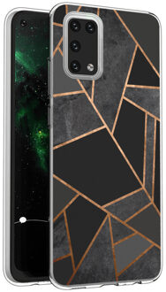 Design voor de Samsung Galaxy A02s hoesje - Grafisch Koper - Zwart / Goud