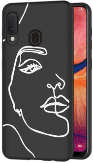 Design voor de Samsung Galaxy A20e hoesje - Abstract Gezicht - Wit