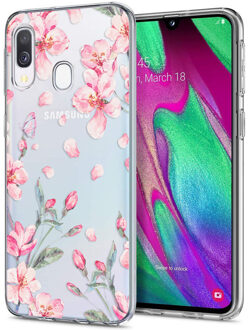 Design voor de Samsung Galaxy A20e hoesje - Bloem - Roze
