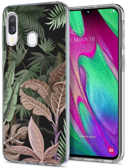 Design voor de Samsung Galaxy A20e hoesje - Jungle - Groen / Roze