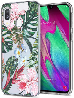Design voor de Samsung Galaxy A20e hoesje - Jungle - Groen / Roze