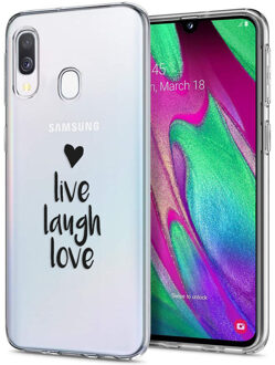 Design voor de Samsung Galaxy A20e hoesje - Live Laugh Love - Zwart