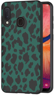Design voor de Samsung Galaxy A20e hoesje - Luipaard - Groen / Zwart