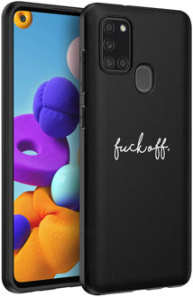 Design voor de Samsung Galaxy A21s hoesje - Fuck Off - Zwart