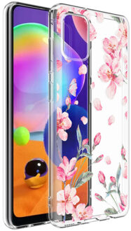 Design voor de Samsung Galaxy A31 hoesje - Bloem - Roze