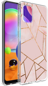 Design voor de Samsung Galaxy A31 hoesje - Grafisch Koper - Roze / Goud