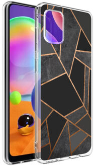 Design voor de Samsung Galaxy A31 hoesje - Grafisch Koper - Zwart / Goud