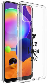 Design voor de Samsung Galaxy A31 hoesje - Live Laugh Love - Zwart