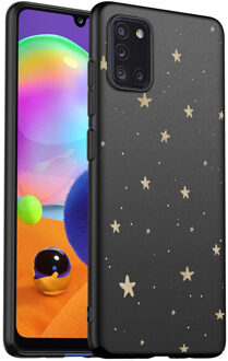 Design voor de Samsung Galaxy A31 hoesje - Sterren - Goud / Zwart