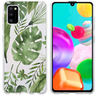 Design voor de Samsung Galaxy A41 hoesje - Bladeren - Groen