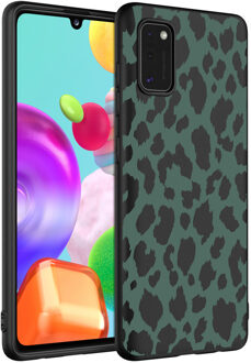 Design voor de Samsung Galaxy A41 hoesje - Luipaard - Groen / Zwart
