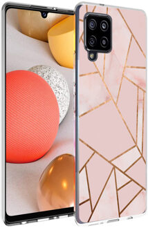 Design voor de Samsung Galaxy A42 hoesje - Grafisch Koper - Roze / Goud