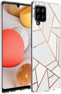 Design voor de Samsung Galaxy A42 hoesje - Grafisch Koper - Wit / Goud
