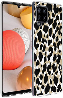 Design voor de Samsung Galaxy A42 hoesje - Luipaard - Goud / Zwart